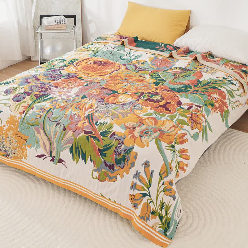 Ownkoti Bohemian Blooming Floral Cotton Quilt Blanket - image 1