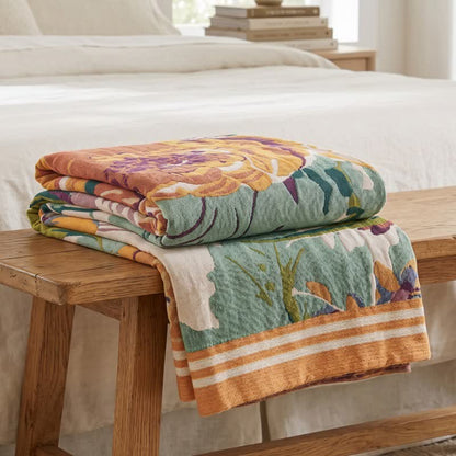 Ownkoti Bohemian Blooming Floral Cotton Quilt Blanket - image 2