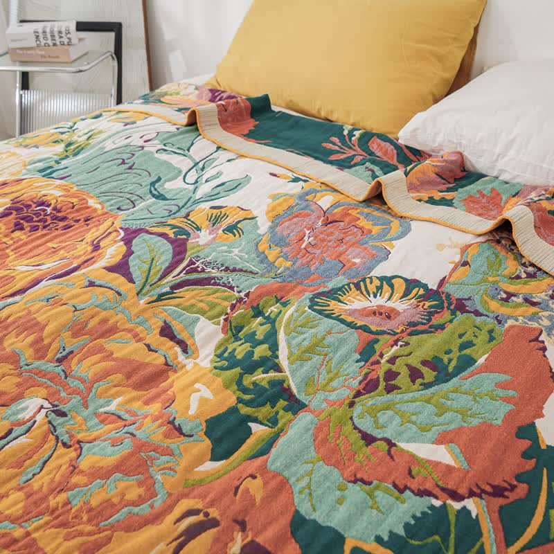 Ownkoti Bohemian Blooming Floral Cotton Quilt Blanket - image 4