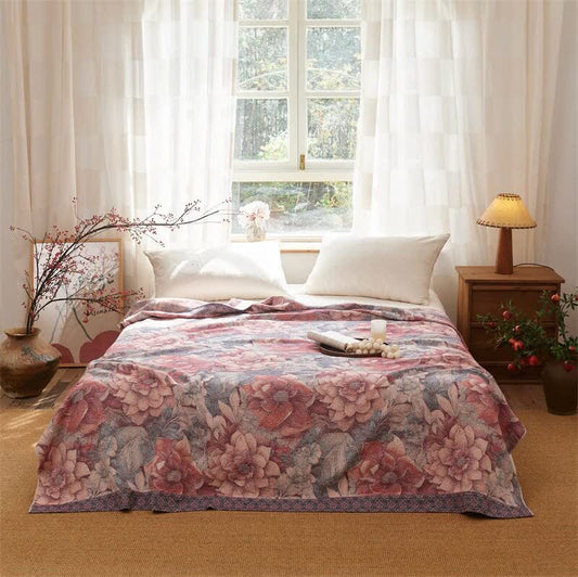 Ownkoti Luxurious Pink Floral Cotton Quilt Blanket - Queen - image 0
