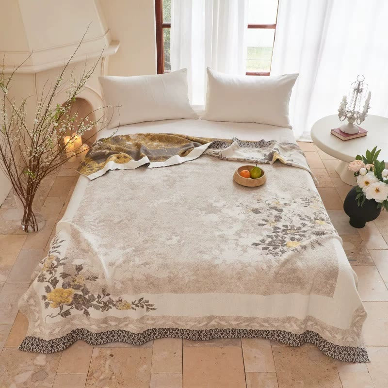Ownkoti Oriental Peony Jacquard Reversible Gauze Quilt - Queen - image 0
