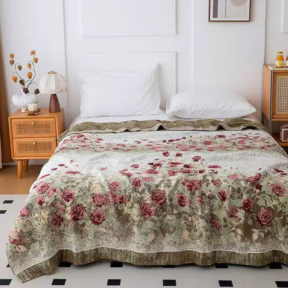 Ownkoti Vintage Rose Floral Cotton Muslin Quilt - Queen - image 0