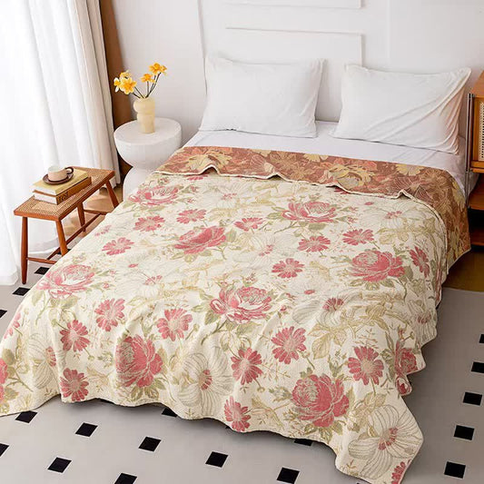 Ownkoti Blush Pink Floral Cotton Muslin Quilt - Queen - image 0