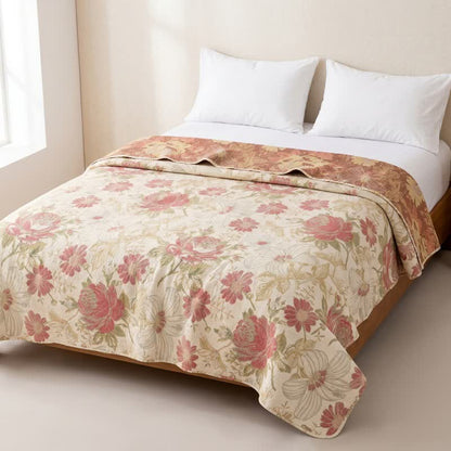 Ownkoti Blush Pink Floral Cotton Muslin Quilt - image 5