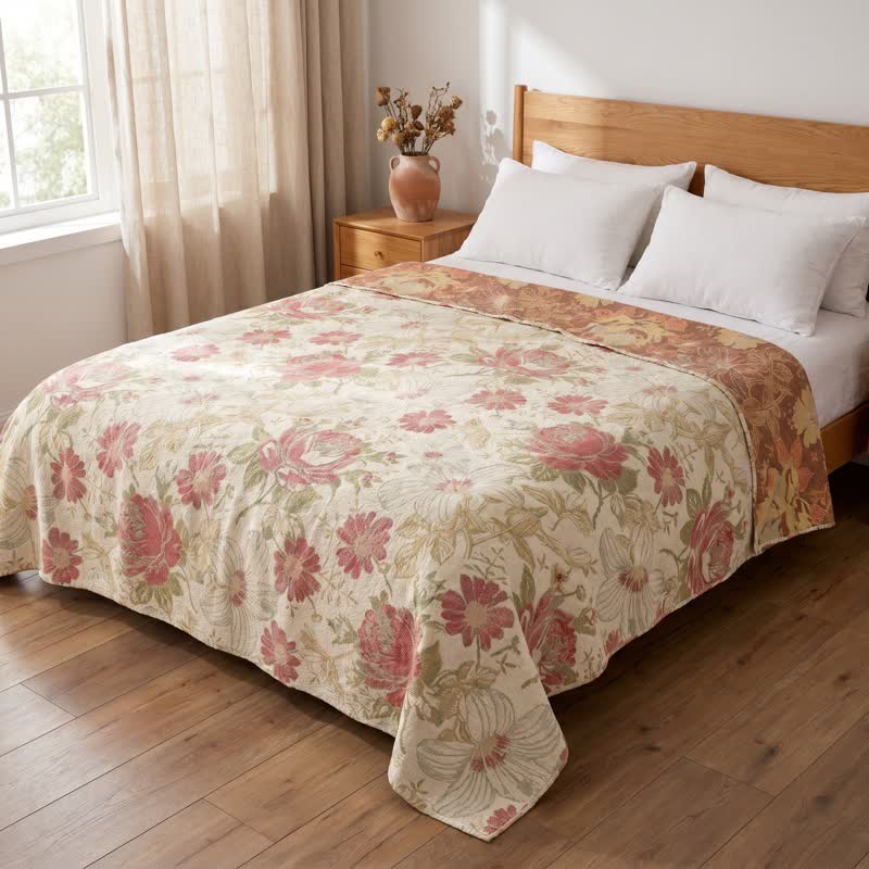 Ownkoti Blush Pink Floral Cotton Muslin Quilt - image 3