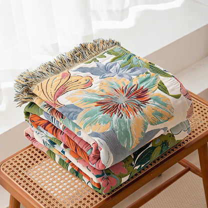 Ownkoti Vintage Tropical Floral  Reversible Gauze Quilt - image 2