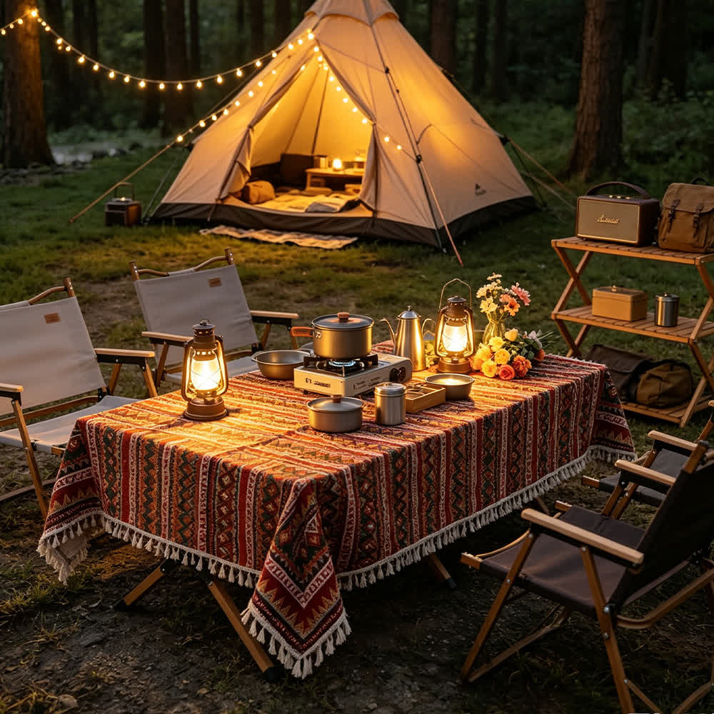 Ownkoti Boho Tribal Picnic Blanket with Tassels - image 1