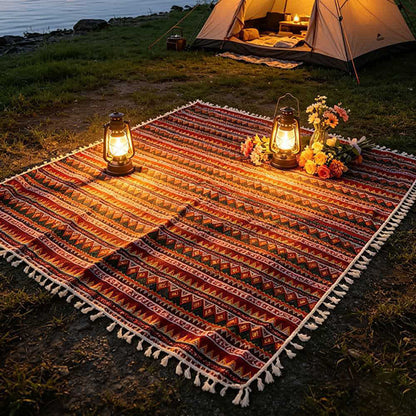 Ownkoti Boho Tribal Picnic Blanket with Tassels - image 3