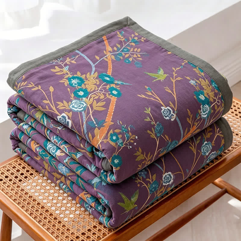 Ownkoti Garden Floral Cotton Gauze Quilt Blanket - image 2