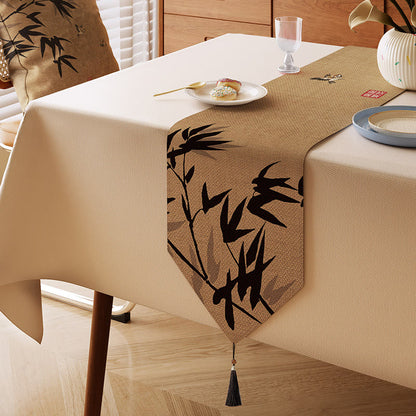 Ownkoti Ink-Wash Bamboo Charm Table Runner - Brown - 13" × 87" - image 0