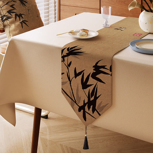 Ownkoti Ink-Wash Bamboo Charm Table Runner - Brown - 13" × 87" - image 0
