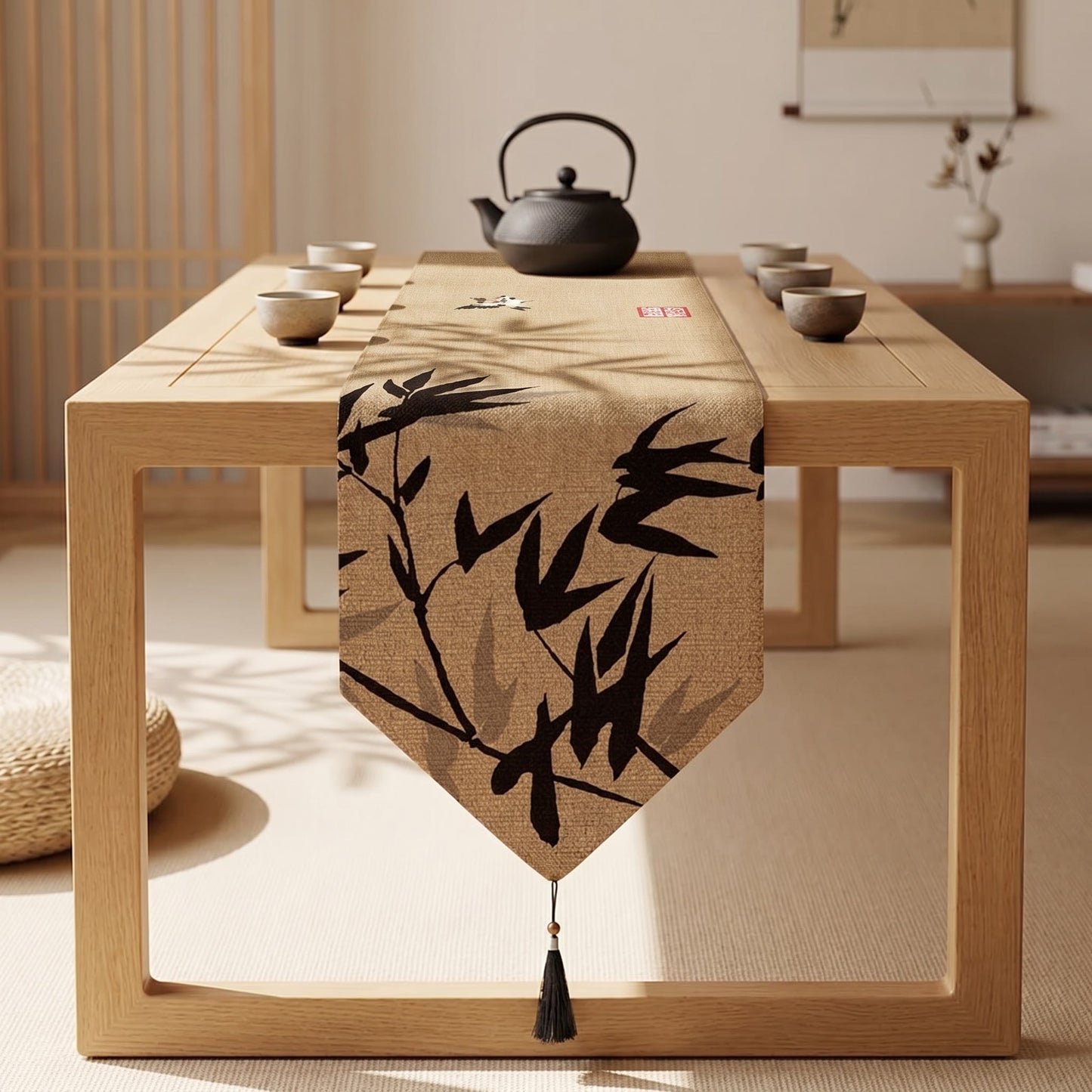 Ownkoti Ink-Wash Bamboo Charm Table Runner - image 2