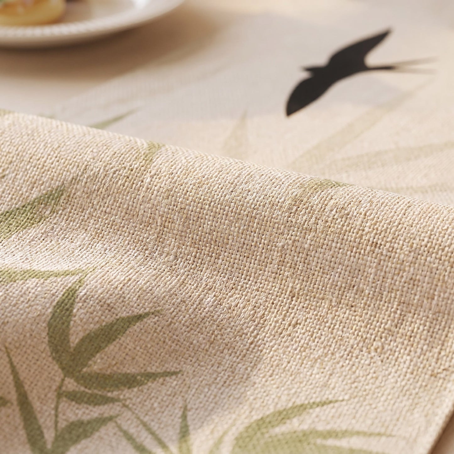 Ownkoti Bamboo & Swallow Ink-Wash Table Runner - image 4