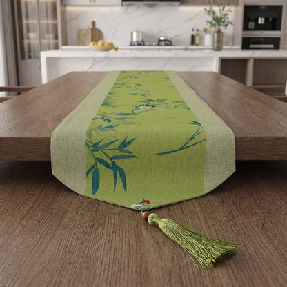 Ownkoti Green Bamboo & Birds Table Runner - image 2