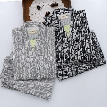 Ownkoti Unisex Seigaiha Cotton Kimono Loungewear Set - image 1