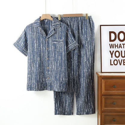 Ownkoti Unisex Blue Artistic Cotton Pajama Set - Blue - XL - image 0