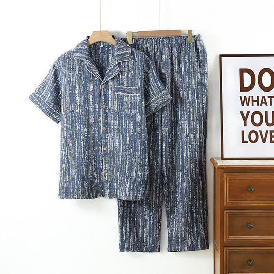 Ownkoti Unisex Blue Artistic Cotton Pajama Set - Blue - XL - image 0