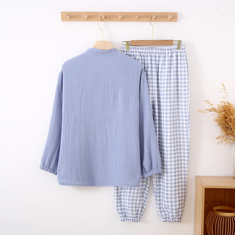 Ownkoti Mixed-Match Gingham Print Loungewear Set - image 9