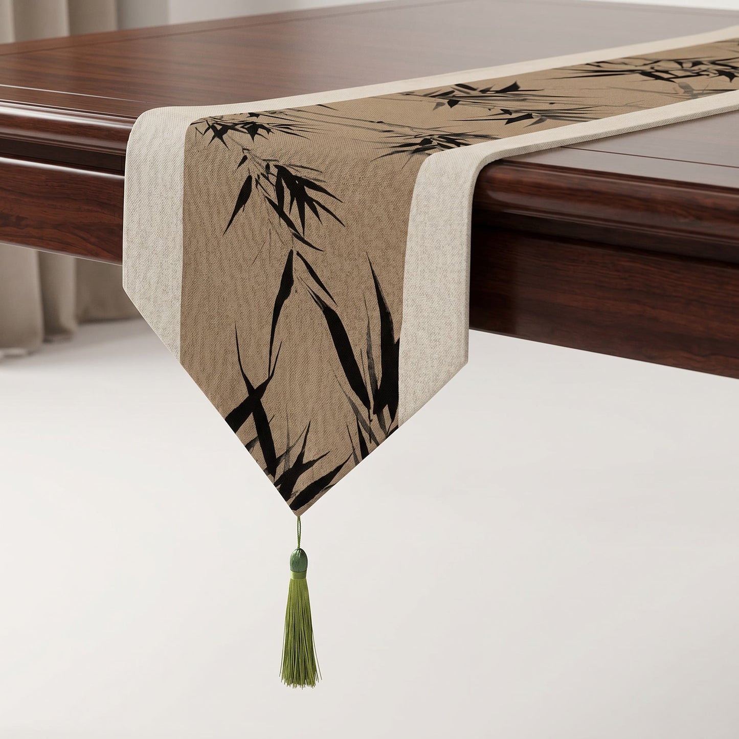 Ownkoti Brown Ink-Wash Bamboo Table Runner - image 2