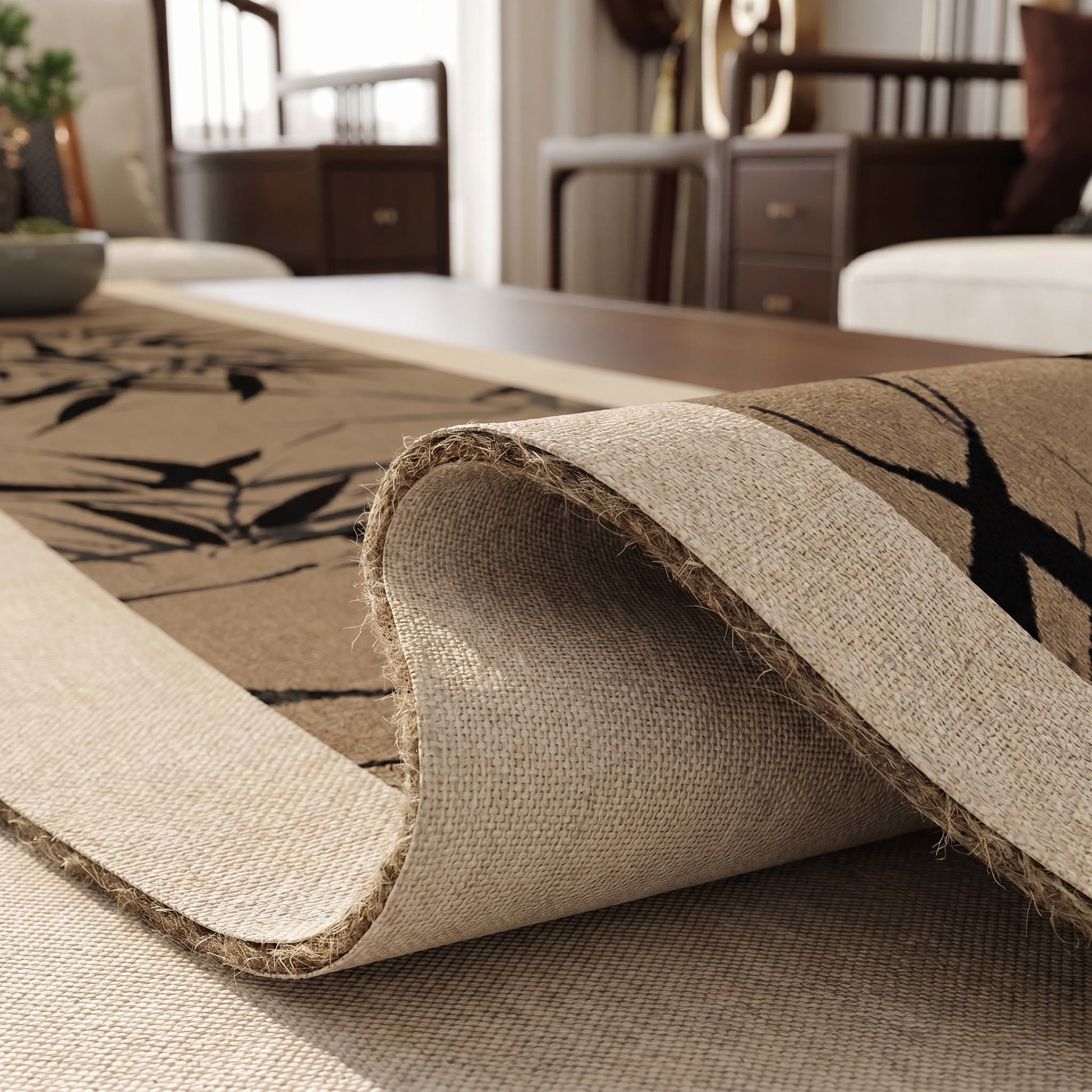 Ownkoti Brown Ink-Wash Bamboo Table Runner - image 3