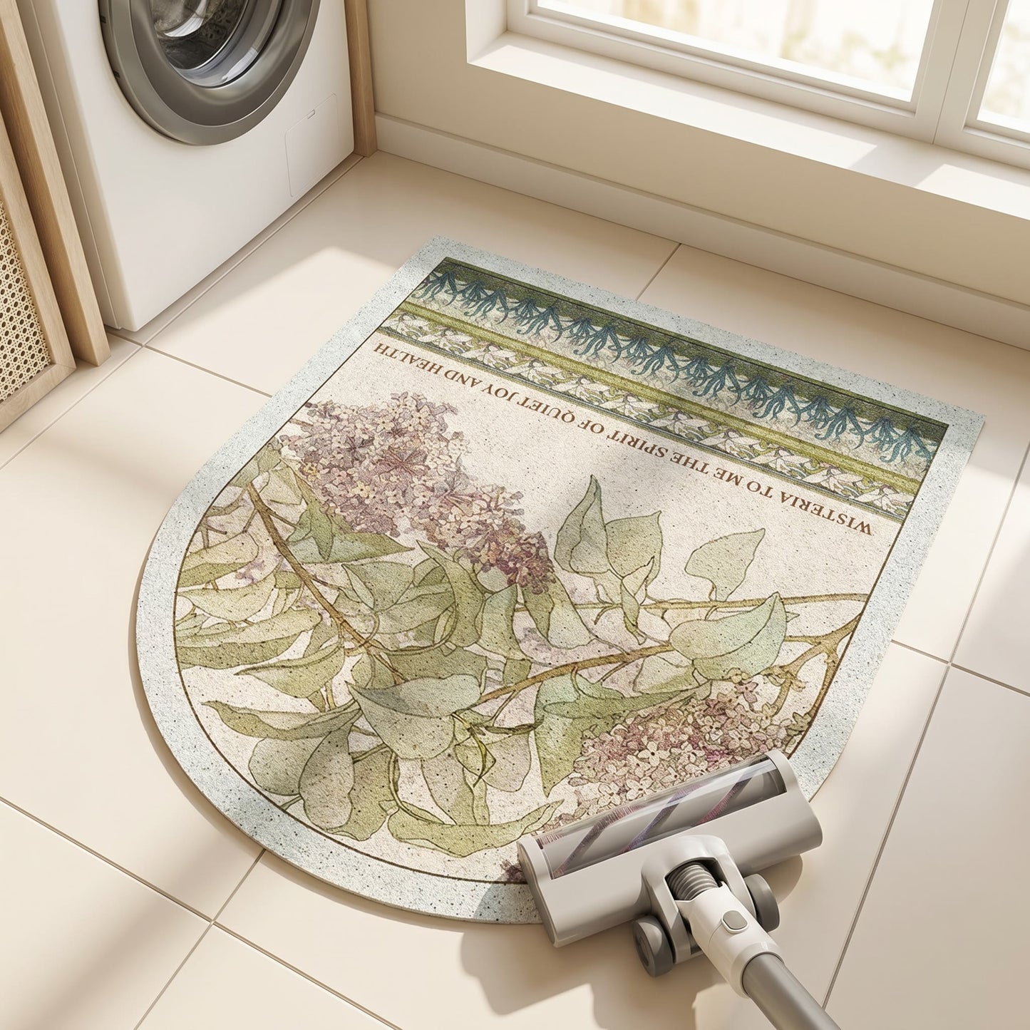 Ownkoti Lilac Floral Multi-Purpose Area Rug - image 2