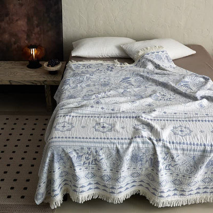 Ownkoti Ethnic Floral & Geometric Pattern Cotton Blanket - image 5