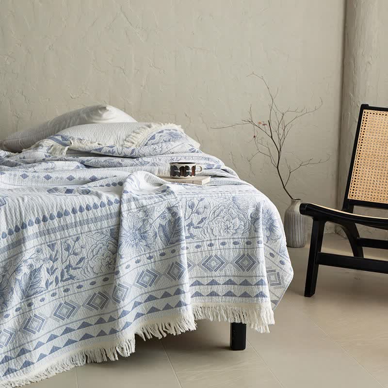 Ownkoti Ethnic Floral & Geometric Pattern Cotton Blanket - image 3