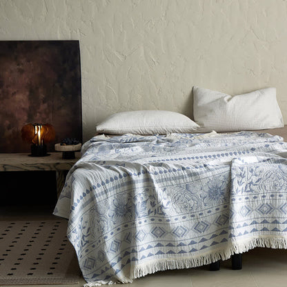 Ownkoti Ethnic Floral & Geometric Pattern Cotton Blanket - image 4