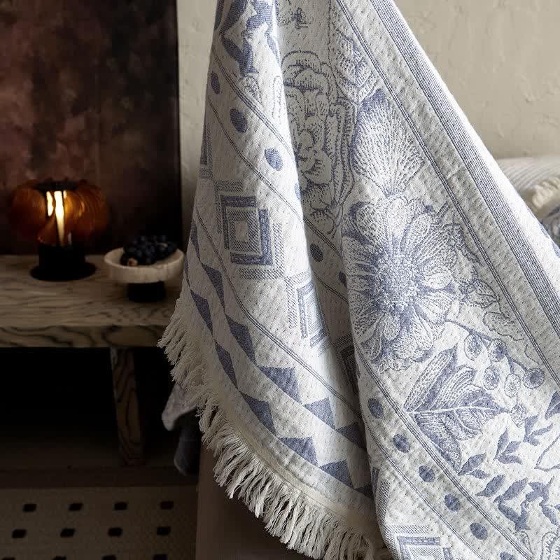 Ownkoti Ethnic Floral & Geometric Pattern Cotton Blanket - image 8