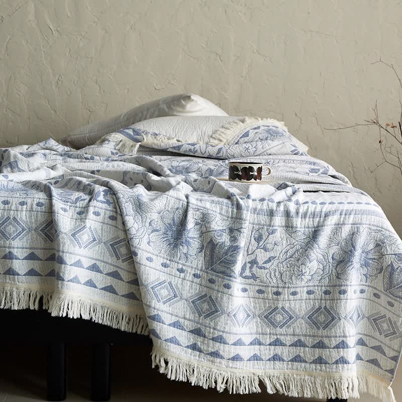 Ownkoti Ethnic Floral & Geometric Pattern Cotton Blanket - image 6