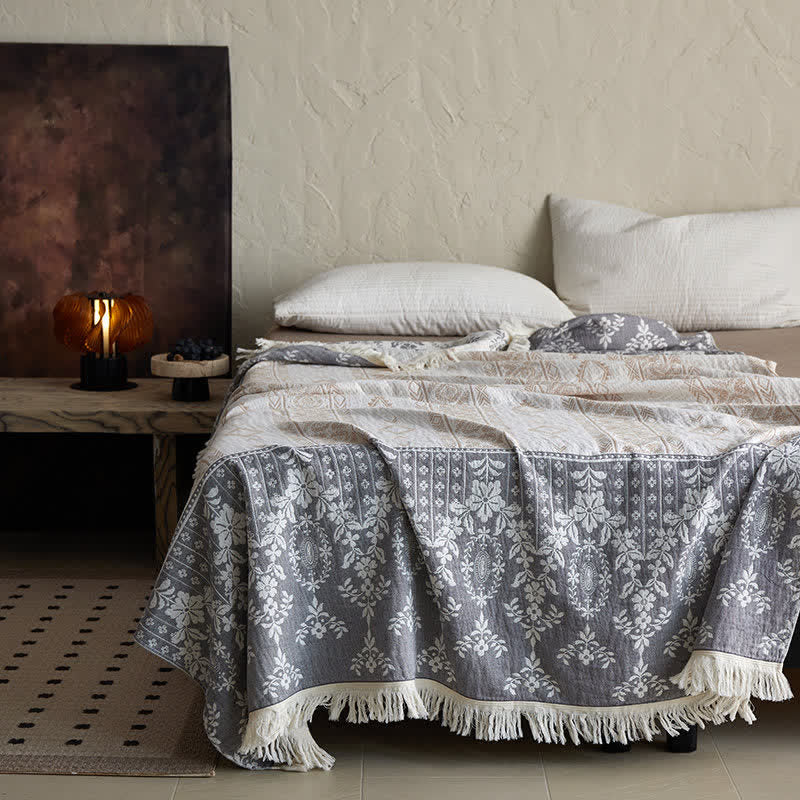 Ownkoti Vintage Floral Pattern Cotton Gauze Blanket - image 2