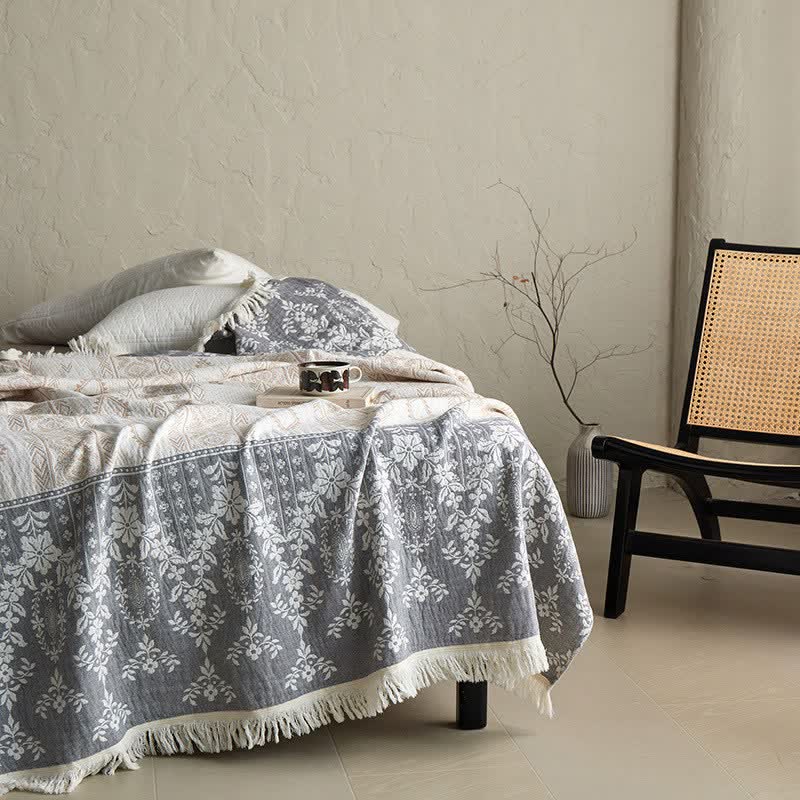 Ownkoti Vintage Floral Pattern Cotton Gauze Blanket - image 3