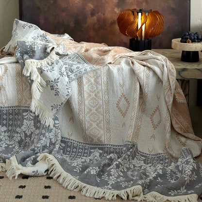Ownkoti Vintage Floral Pattern Cotton Gauze Blanket - image 1