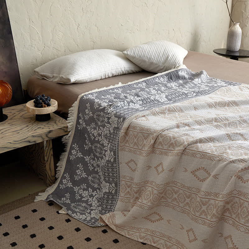 Ownkoti Vintage Floral Pattern Cotton Gauze Blanket - image 4