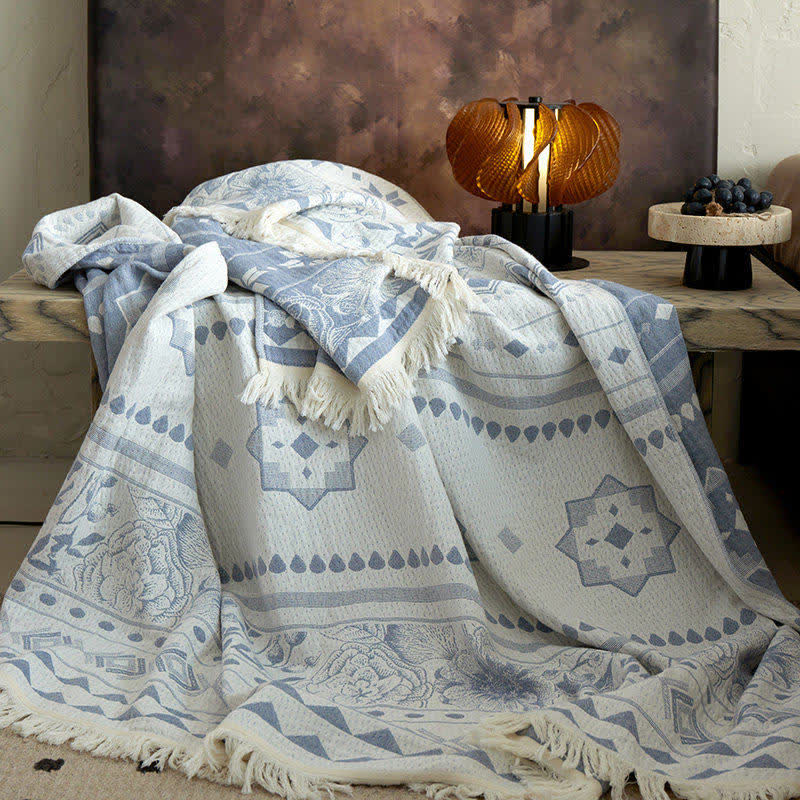 Ownkoti Ethnic Floral & Geometric Pattern Cotton Blanket - image 1