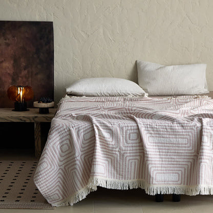 Ownkoti Geometric Labyrinth Pattern Cotton Gauze Blanket - image 3
