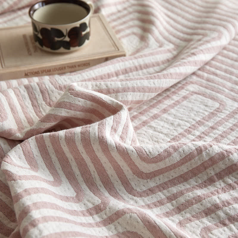 Ownkoti Geometric Labyrinth Pattern Cotton Gauze Blanket - image 8