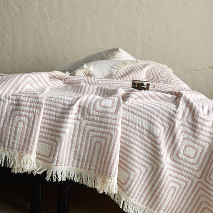 Ownkoti Geometric Labyrinth Pattern Cotton Gauze Blanket - image 6