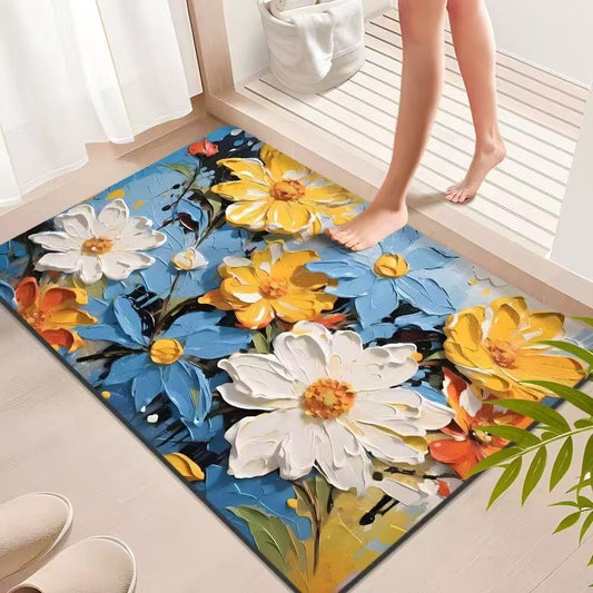 Ownkoti Vibrant Impressionist Floral Bathroom Rug - 31" × 47" - image 0