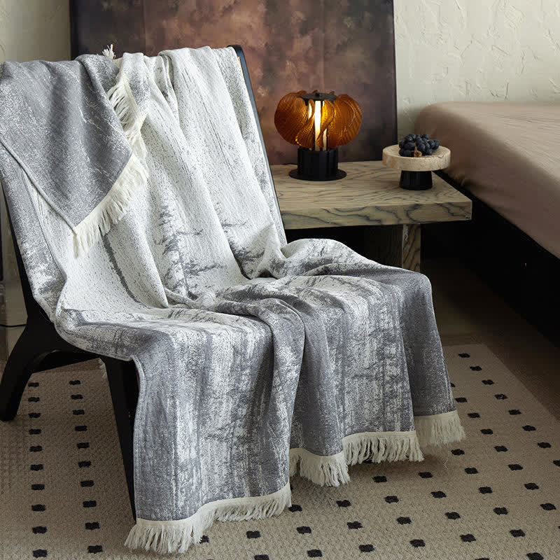 Ownkoti Abstract Ink Style Cotton Gauze Blanket - 59"W x 79"L - image 0