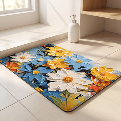 Ownkoti Vibrant Impressionist Floral Bathroom Rug - image 2