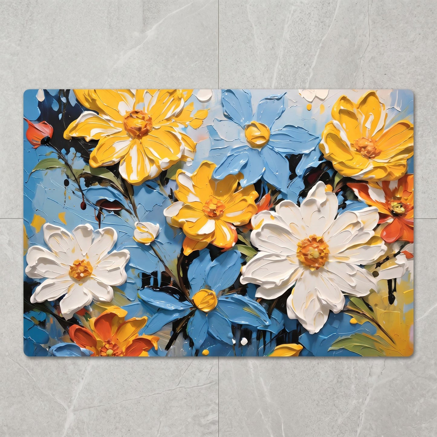 Ownkoti Vibrant Impressionist Floral Bathroom Rug - image 1
