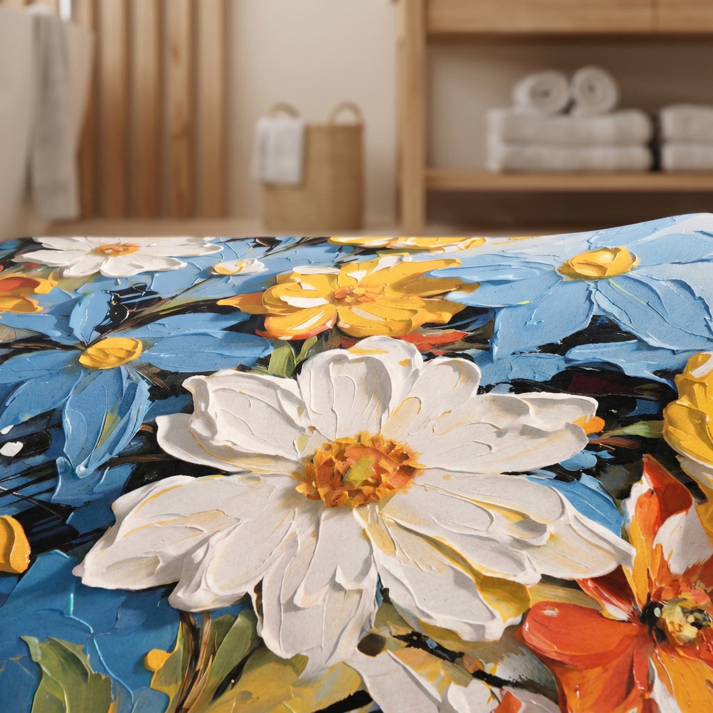 Ownkoti Vibrant Impressionist Floral Bathroom Rug - image 3
