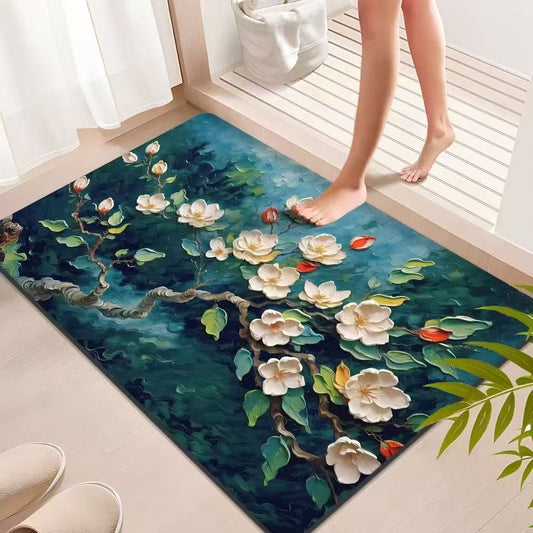 Ownkoti Impressionist Magnolia Bathroom Rug - 31" × 47" - image 0