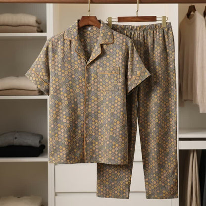 Ownkoti Unisex Vintage Geometric Cotton Loungewear Set - image 2
