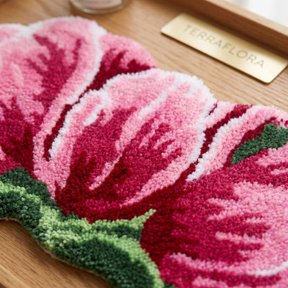 Ownkoti Pink&Red Tulip Shaped Plush Bathroom Rug - image 5
