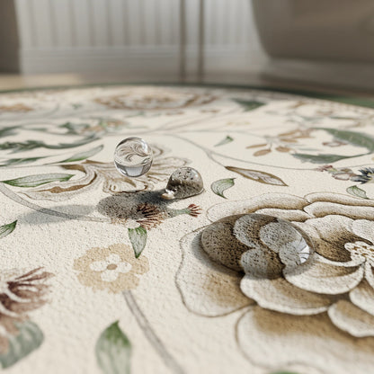 Ownkoti Oval Vintage Botanical Floral Bathroom Rug - image 4