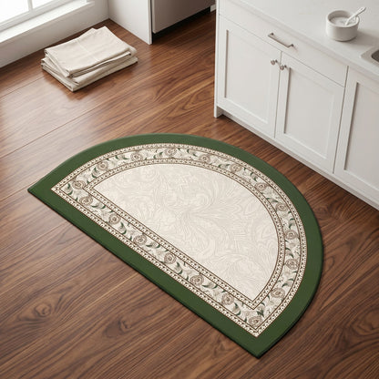 Ownkoti Half-Moon Vintage Border Floral Bathroom Rug - image 2