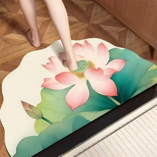 Ownkoti Oriental Lotus Floral Bathroom Rug - 31" × 39" - image 0