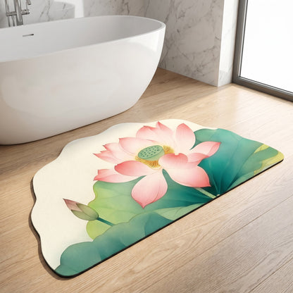 Ownkoti Oriental Lotus Floral Bathroom Rug - image 3